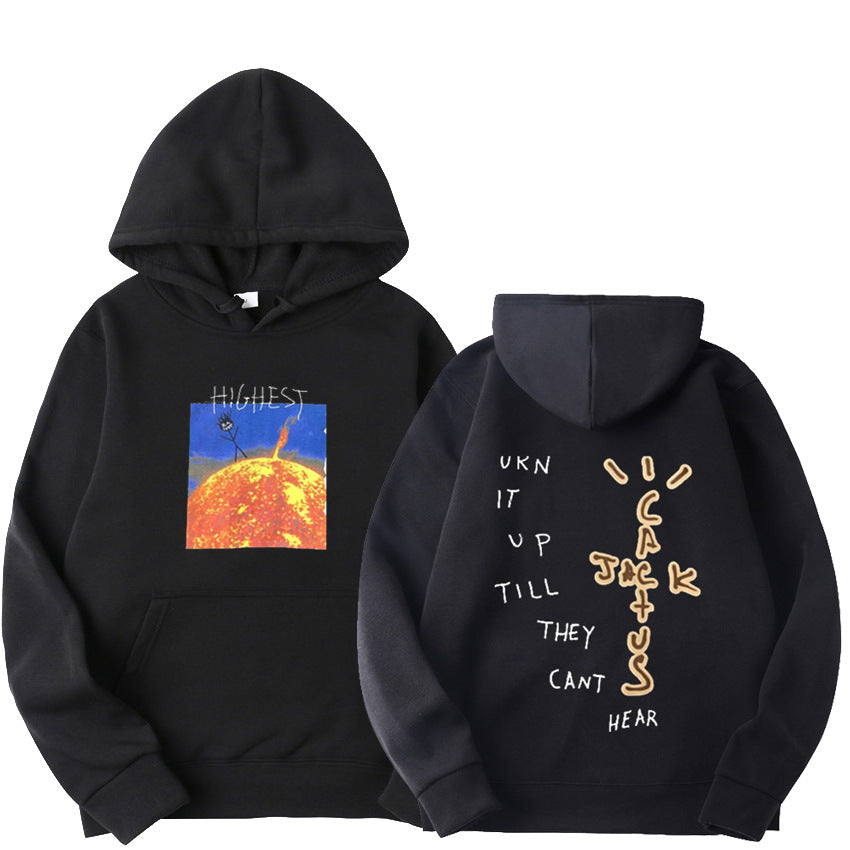 Travis scott highest in the room 2025 sun hoodie black