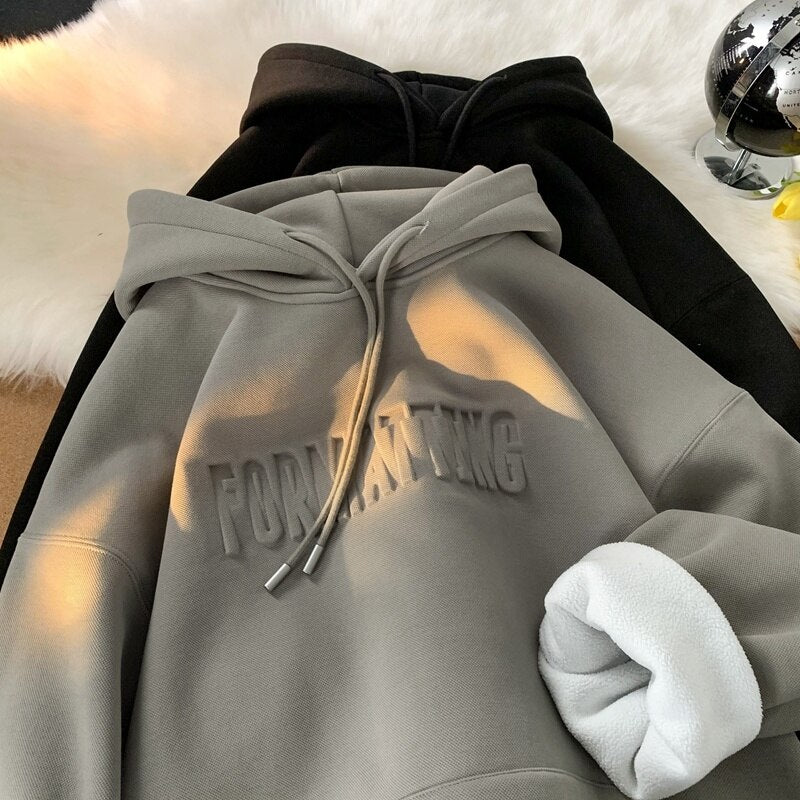 Winter Letter Thicken Hoodie